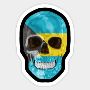 Bahamas Flag Skull - Gift for Bahamian With Roots From Bahamas Sticker